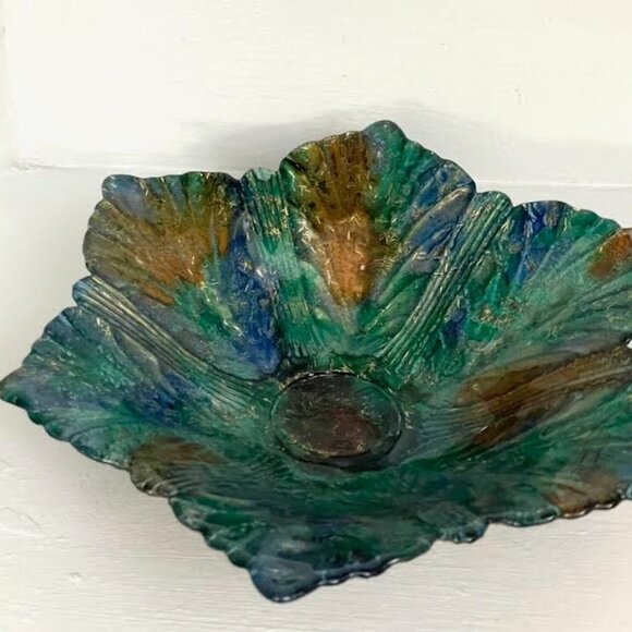 Vintage French Laque Line Lacquered Glass Bowl -Hand Made in France - Picture 3 of 8